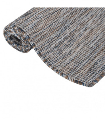 Outdoor Flatweave Rug 120x170 cm Brown and Black