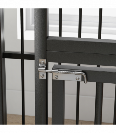 PawHut 43" Foldable Heavy Duty Dog Crate with Locks, Removable Tray, Wheels