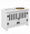 PawHut Raised Dog Bowls for Large Dogs Feeding Station w/ Stand, Storage - White
