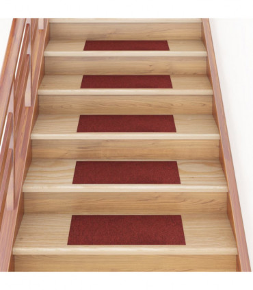 vidaXL Self-adhesive Stair Mats Rectangular 15 pcs 60x25 cm Red