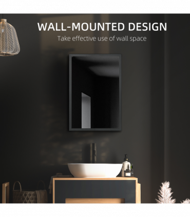 kleankin Wall Mounted Bathroom Cabinet with Mirror and Storage Shelves