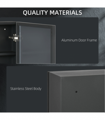 kleankin Wall Mounted Bathroom Cabinet with Mirror and Storage Shelves