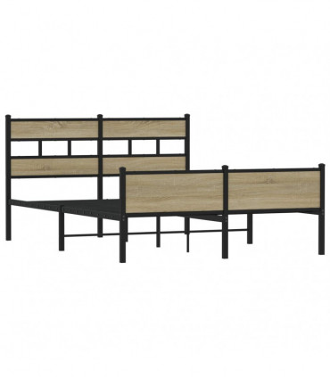 vidaXL Bed Frame without Mattress Sonoma Oak 140x200 cm Engineered Wood