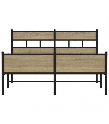 vidaXL Bed Frame without Mattress Sonoma Oak 140x200 cm Engineered Wood