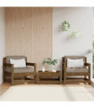 vidaXL Garden Chairs with Cushions 2 pcs Honey Brown Solid Wood Pine
