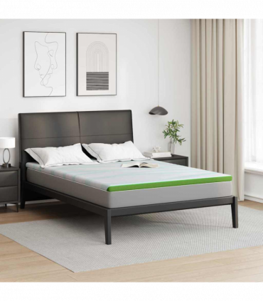 vidaXL Mattress Pads White and Green 180 x 200 cm