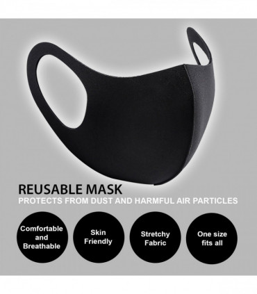 EBAY ONLY - Reusable Fashion Face Mask BLACK  PMS-755006-BLACK
