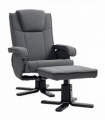 HOMCOM Rocker Swivel Recliner Chair with Footstool, Velvet Upholstered