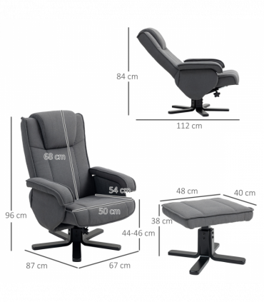 HOMCOM Rocker Swivel Recliner Chair with Footstool, Velvet Upholstered