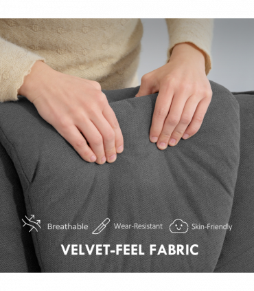 HOMCOM Rocker Swivel Recliner Chair with Footstool, Velvet Upholstered