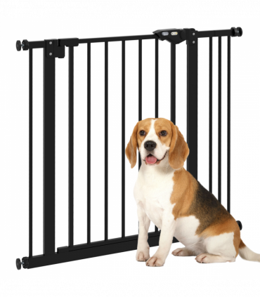 PawHut Adjustable Safety Gate w/ 1 Extensions and Four Adjustable Screws, Black