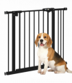 PawHut Adjustable Safety Gate w/ 1 Extensions and Four Adjustable Screws, Black