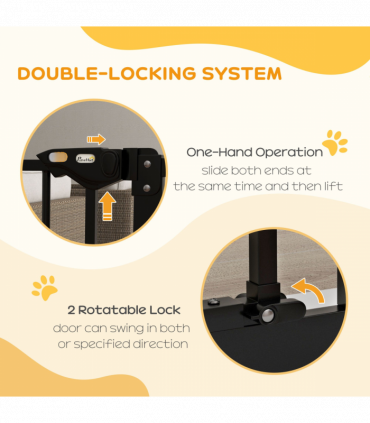 PawHut Adjustable Safety Gate w/ 1 Extensions and Four Adjustable Screws, Black