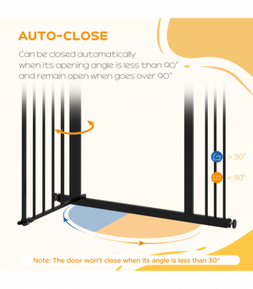 PawHut Adjustable Safety Gate w/ 1 Extensions and Four Adjustable Screws, Black