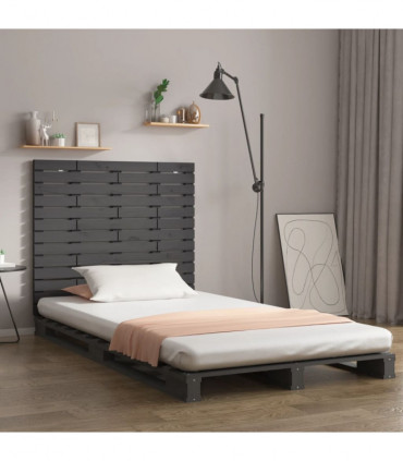Wall Headboard Grey 146x3x91.5 cm Solid Wood Pine