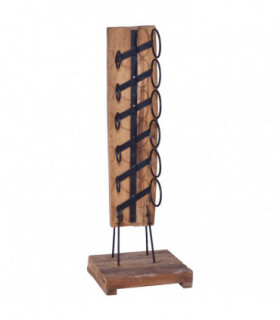 Wine Rack for 6 Bottles 35x35x100 cm Solid Teak Wood