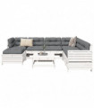 vidaXL 8 Piece Garden Sofa Set White Solid Wood Pine