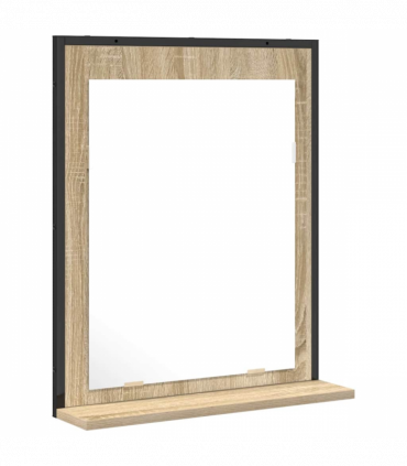 vidaXL Bathroom Mirror Black 50 x 12 x 60 cm Engineered wood