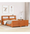 vidaXL Bed Frame without Mattress Wax Brown 150x200 cm King Size Solid Wood Pine