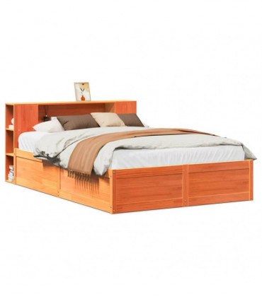 vidaXL Bed Frame without Mattress Wax Brown 160x200 cm Solid Wood Pine