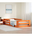vidaXL Bed Frame without Mattress Wax Brown 75x190 cm Small Single Solid Wood Pine