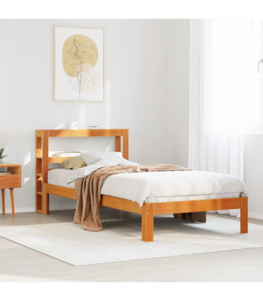 vidaXL Bed Frame without Mattress Wax Brown 75x190 cm Small Single Solid Wood Pine