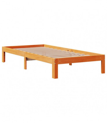 vidaXL Bed Frame without Mattress Wax Brown 75x190 cm Small Single Solid Wood Pine