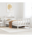vidaXL Bed Frame without Mattress White 75x190 cm Small Single Solid Wood Pine