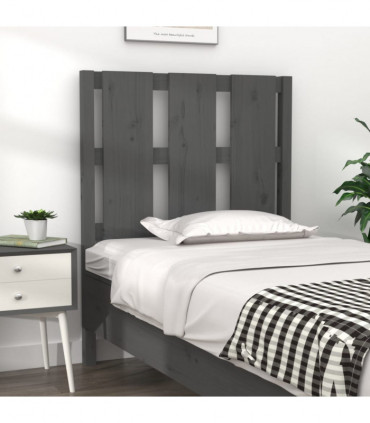 vidaXL Bed Headboard Grey 80.5x4x100 cm Solid Wood Pine