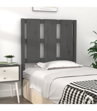 vidaXL Bed Headboard Grey 80.5x4x100 cm Solid Wood Pine
