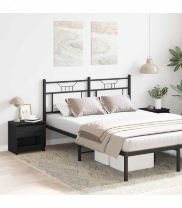 vidaXL Bedside Cabinet 2 pcs Black Oak 40 x 30 x 39 cm Engineered wood