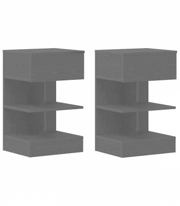 vidaXL Bedside Cabinet 2 pcs Black oak 40 x 35 x 65 cm Engineered wood