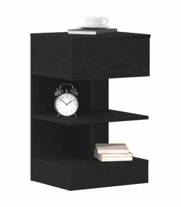 vidaXL Bedside Cabinet 2 pcs Black oak 40 x 35 x 65 cm Engineered wood