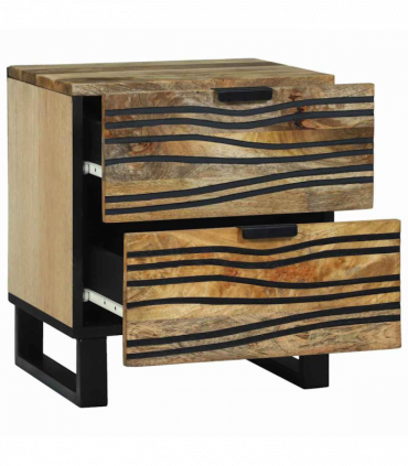 vidaXL Bedside Cabinet 2 pcs Brown 40 x 33 x 46 cm Solid mango wood