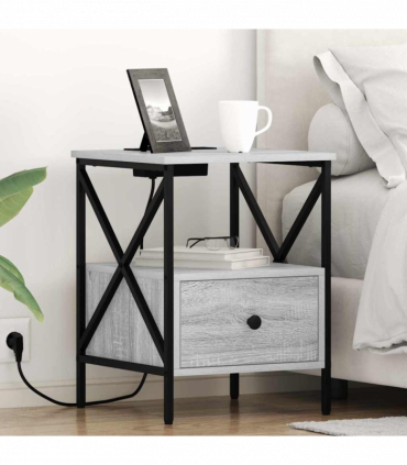 vidaXL Bedside Cabinet 2 pcs Grey sonoma 41.5 x 40.5 x 55 cm