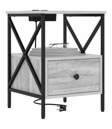 vidaXL Bedside Cabinet 2 pcs Grey sonoma 41.5 x 40.5 x 55 cm