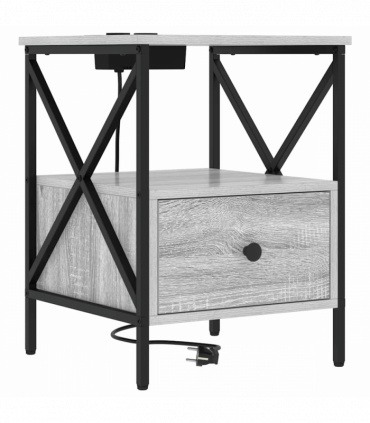 vidaXL Bedside Cabinet 2 pcs Grey sonoma 41.5 x 40.5 x 55 cm