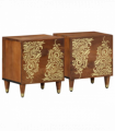 vidaXL Bedside Cabinet 2 pcs Honey brown 40 x 33 x 46 cm