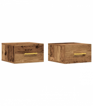 vidaXL Bedside Cabinet 2 pcs Old wood 35 x 35 x 20 cm Engineered Wood