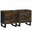 vidaXL Bedside Cabinet 2 pcs Walnut 40 x 33 x 46 cm Solid mango wood
