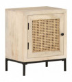 vidaXL Bedside Cabinet 40x30x50 cm Solid Mango Wood and Natural Cane