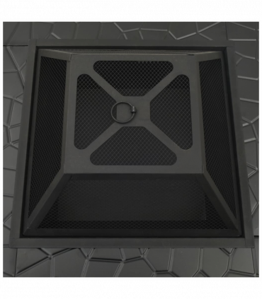 vidaXL Fire Pit with Poker 79x79x46.5 cm XXL Steel