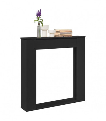 vidaXL Fireplace Surround Black 100x20x100 cm Engineered Wood