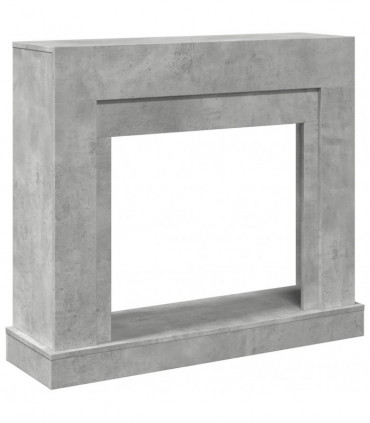 vidaXL Fireplace Surround Concrete Grey 100x30x87.5 cm Engineered Wood