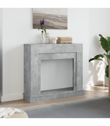 vidaXL Fireplace Surround Concrete Grey 100x30x87.5 cm Engineered Wood