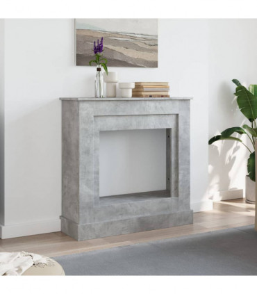 vidaXL Fireplace Surround Concrete Grey 90x30x90 cm Engineered Wood