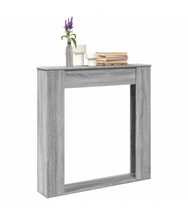 vidaXL Fireplace Surround Grey Sonoma 100x20x100 cm Engineered Wood