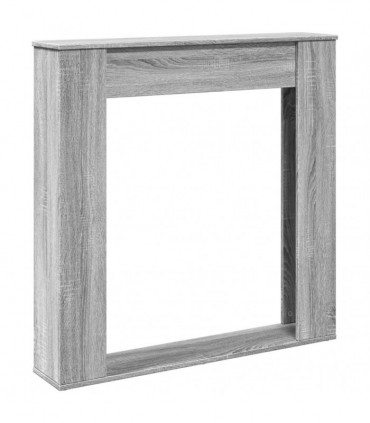 vidaXL Fireplace Surround Grey Sonoma 100x20x100 cm Engineered Wood