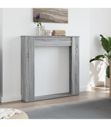 vidaXL Fireplace Surround Grey Sonoma 100x20x100 cm Engineered Wood