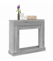 vidaXL Fireplace Surround Grey Sonoma 100x30x87.5 cm Engineered Wood